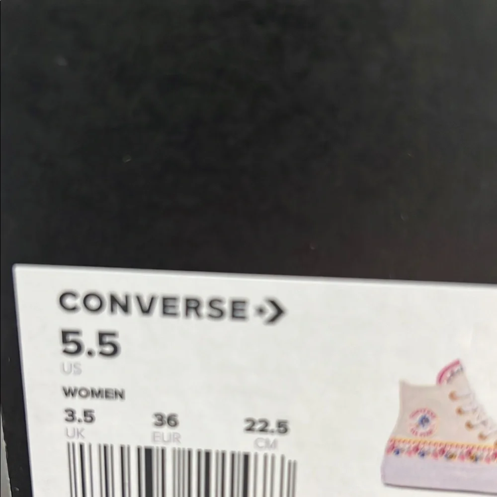 Converse White Pink Floral platform High-Top Sneakers